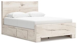 Lawroy - Light Natural - Full Panel Bed With Under Bed Storage