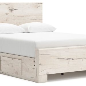 Lawroy - Light Natural - Full Panel Bed With 2 Under Bed Storage Units