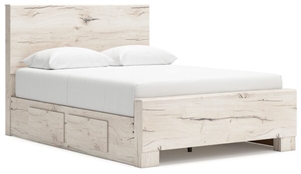 Lawroy - Light Natural - Full Panel Bed With Under Bed Storage