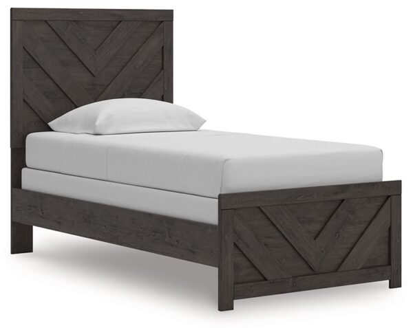 Prendonea - Charcoal - Twin Panel Bed