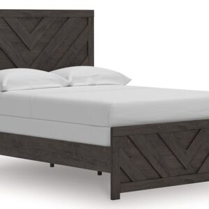 Prendonea - Charcoal - Full Panel Bed
