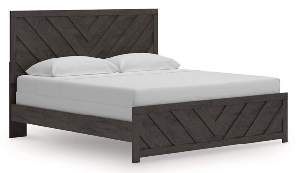 Prendonea - Charcoal - King Panel Bed