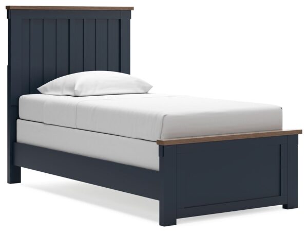 Landocken - Brown / Blue - Twin Panel Bed