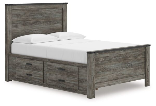 Frandern - Black / Gray - Full Panel Bed With Storage
