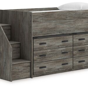 Frandern - Gray - Twin Loft Bed With 2 Drawer Storages