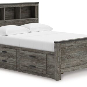 Frandern - Gray - Full Bookcase Panel Bed With Storage