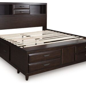 Vanmore - Dark Brown - King Storage Bed