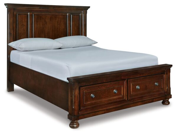 Porter - Rustic Brown - Queen Panel Storage Bed