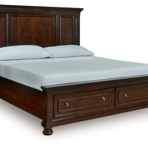 Porter - Rustic Brown - King Panel Storage Bed