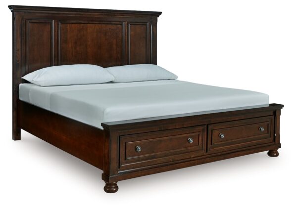 Porter - Rustic Brown - King Panel Storage Bed