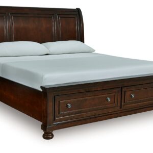 Porter - Rustic Brown - King Sleigh Storage Bed