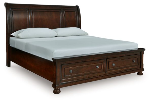 Porter - Rustic Brown - King Sleigh Storage Bed