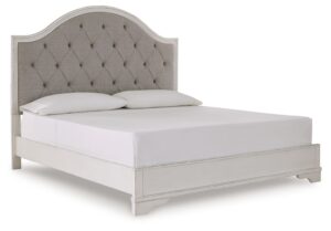 Blendon - Rustic Brown - King Upholstered Panel Bed