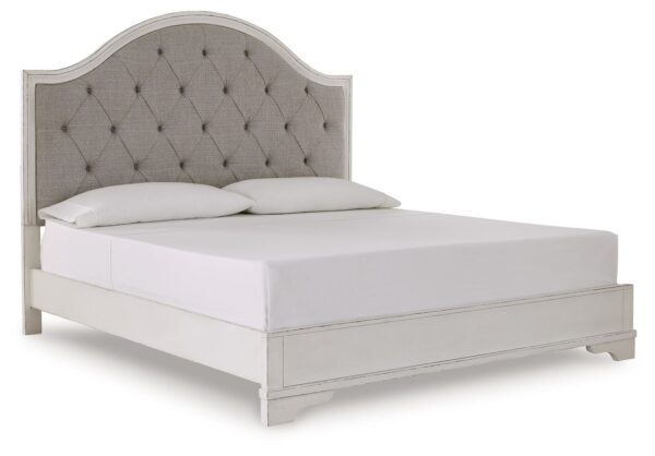 Blendon - Rustic Brown - King Upholstered Panel Bed