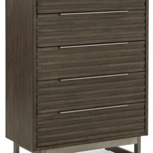 Arkenton - Grayish Brown / White - Five Drawer Chest