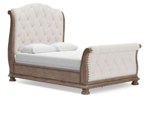 Ardenfield - Light Brown - Queen Upholstered Sleigh Bed