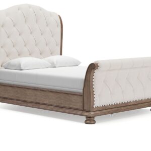 Ardenfield - Light Brown - Queen Upholstered Sleigh Bed