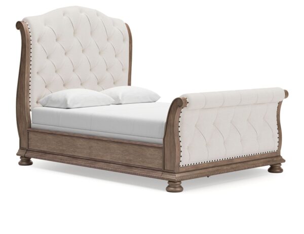 Ardenfield - Light Brown - Queen Upholstered Sleigh Bed