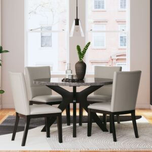 Glinari - Taupe / Black - 5 Pc. - Dining Room Table, 4 Side Chairs