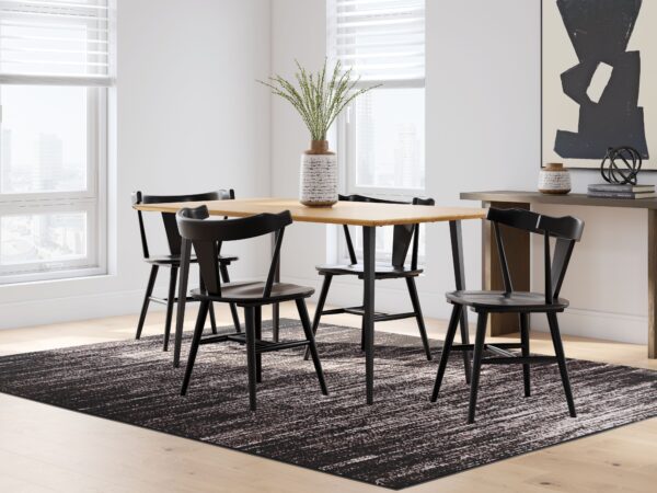 Gretlynn - Black / Natural - 5 Pc. - Dining Room Table, 4 Side Chairs