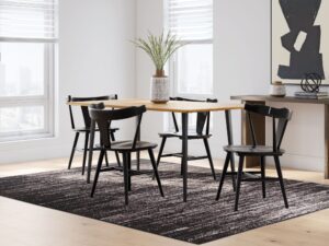 Gretlynn - Black / Natural - 5 Pc. - Dining Room Table, 4 Side Chairs