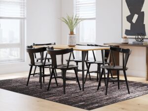 Gretlynn - Black / Natural - 7 Pc. - Dining Room Table, 6 Side Chairs