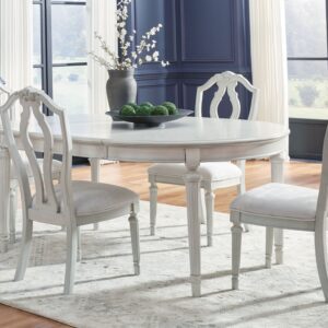 Montelaine - Antique White - 6 Pc. - Dining Room Extension Table, 4 Side Chairs, Server