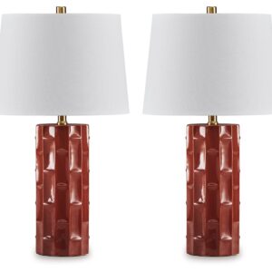 Jacemour - Burnt Umber - Ceramic Table Lamp (Set of 2)