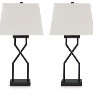 Brookthrone - Black - Metal Table Lamp (Set of 2)