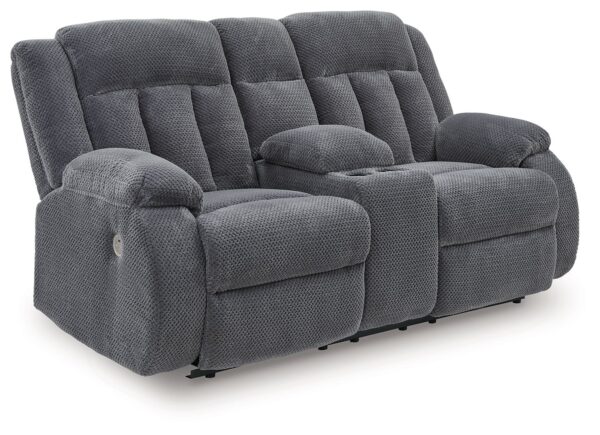 Observation - Steel - Double Reclining Power Loveseat With Console