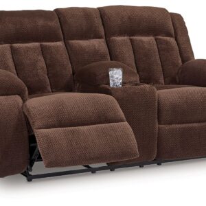 Free Wake - Chocolate - Double Relcining Power Loveseat With Console