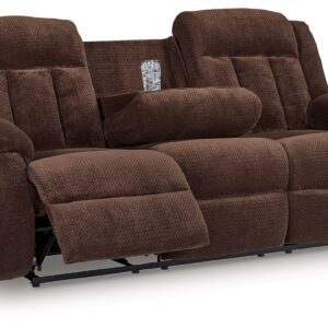 Free Wake - Chocolate - Reclining Power Sofa With Drop Down Table