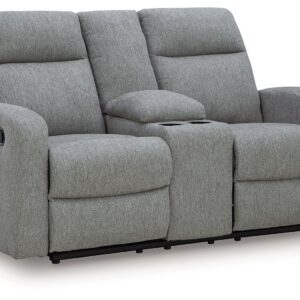Gauntlet - Sterling - Double Recline Loveseat With Console