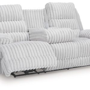 Rhines Falls - Alloy - Reclining Power Sofa With Drop Down Table