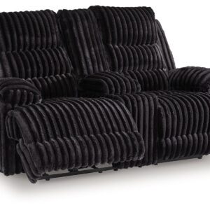 Rhine Falls - Onyx - Double Reclining Power Loveseat With Console