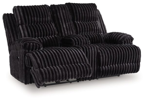 Rhine Falls - Onyx - Double Reclining Power Loveseat With Console