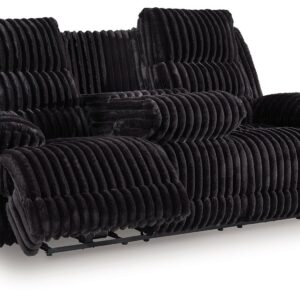 Rhine Falls - Onyx - Reclining Power Sofa With Drop Down Table