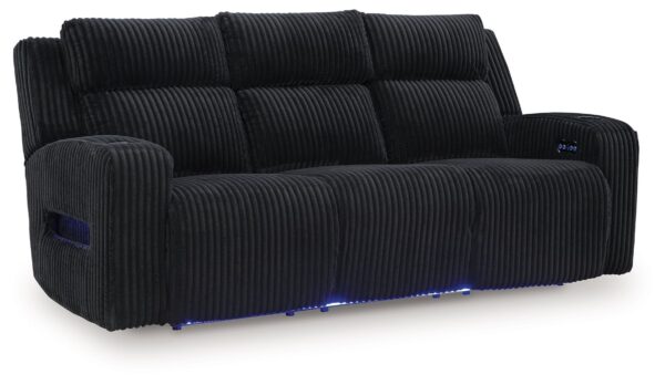 Forest Lake - Black - Power Reclining Sofa With Adj Headrest