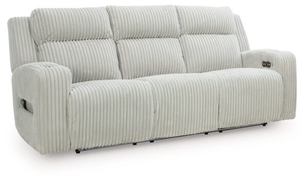 Forest Lake - Alloy - Power Reclining Sofa With Adj Headrest