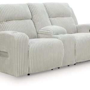 Forest Lake - Alloy - Power Reclining Loveseat With Console / Adj Headrest