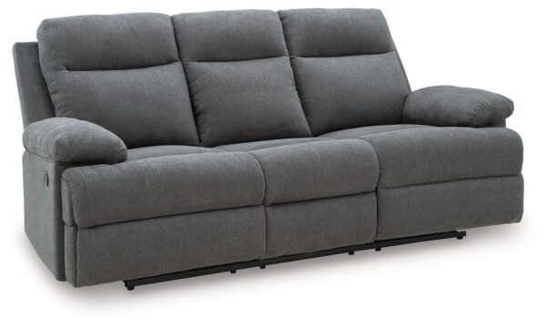 Side-Swipe - Charcoal - Reclining Sofa With Drop Down Table