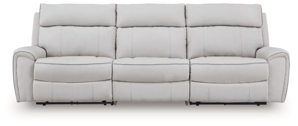 Social Pointe - Pearl / Ash - 3-Piece Power Reclining Sectional
