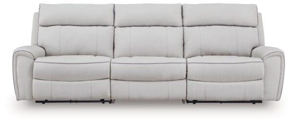 Social Pointe - Pearl / Ash - 3-Piece Power Reclining Sectional