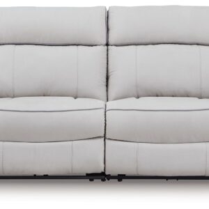 Social Pointe - Pearl / Ash - 2-Piece Reclining Loveseat