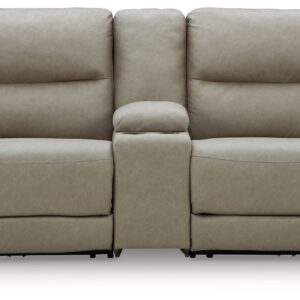 Narwhal Place - Pebble - 3-Piece Power Reclining Sectional With Storage Console