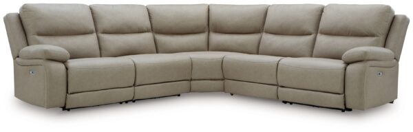 Narwhal Place - Pebble - 5-Piece Power Reclining Sectional