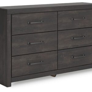 Hollivern - Dark Gray - Six Drawer Dresser