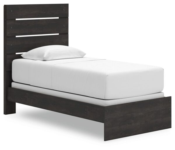 Hollivern - Dark Gray - Twin Panel Bed