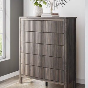 Pamytta - Brown - Five Drawer Wide Chest