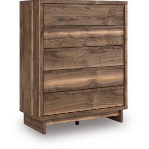 Chirason - Brown - Five Drawer Wide Chest